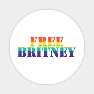 Free Britney Typography Rainbow Stripes Magnet